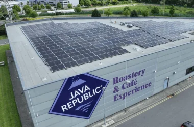 Solar panels on carbon neutral roastery