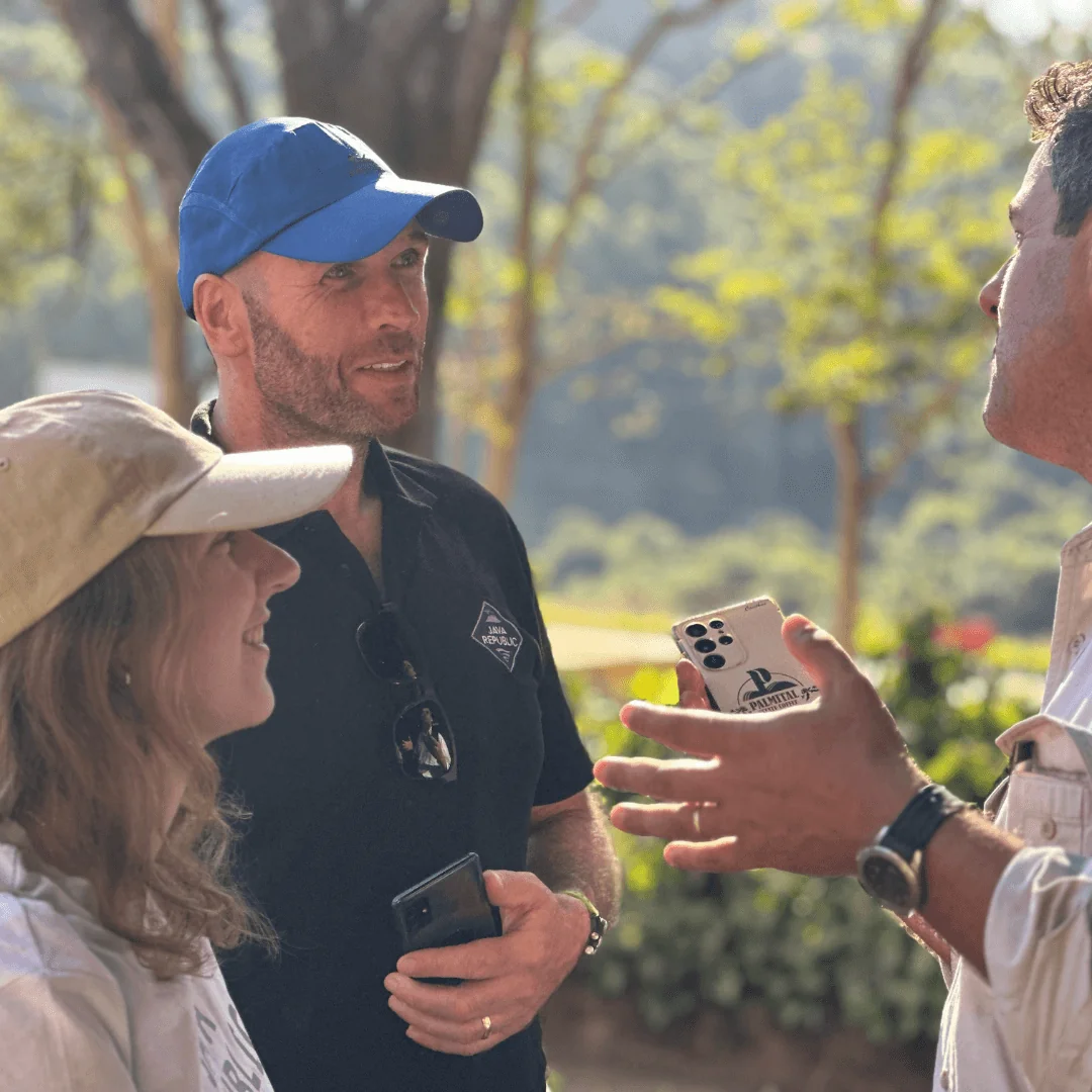 Talking to Augusto at Fazenda Palatial during our Coffee Origin Trip